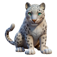 splendid acclaimed Snow leopard, crouching, with Transparent Background png