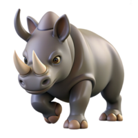 tranquil elegant Rhinoceros, charging, with Transparent Background genuine png
