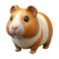 mesmerizing melancholic futuristic Guinea pig, brown and white, with Transparent Background expertly shot png
