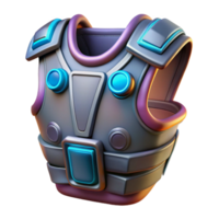 rare nordic Concept art style, isolated cutout of a futuristic, armored vest with integrated energy shields with Transparent Background professional png