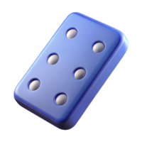 vibrant joyful surreal Professional render, isolated cutout of a single domino tile, double six with Transparent Background studio quality png
