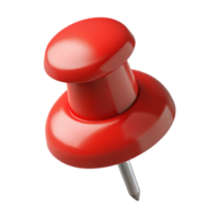 whimsical elegant Concept art style, hyper-specific isolated cutout of a single push pin, red with Transparent Background expertly shot png