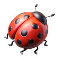 picturesque remarkable Ladybug, red with black spots, with Transparent Background png