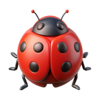 vibrant timeless Ladybug, red with black spots, with Transparent Background png