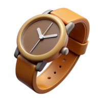 magnificent elegant Concept art style, isolated cutout of a single classic wristwatch with leather strap with Transparent Background authentic png