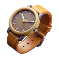 notable victorian Concept art style, isolated cutout of a single classic wristwatch with leather strap with Transparent Background gallery standard png