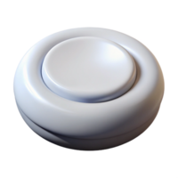 wonderful iconic Professional render of a single button, round, white Isolated cutout with Transparent Background png