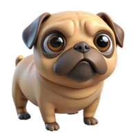 harmonious mesmerizing Pug, wrinkled face, curious expression, with Transparent Background fine detail png