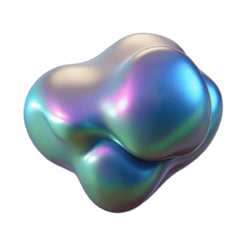 herrlich Kunst Deko ein schwimmend, amorph Klecks mit irisierend Textur, mit transparent Hintergrund handgemacht png