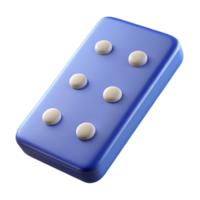 whimsical spectacular Hyper-specific professional render of a single domino tile Isolated cutout with Transparent Background sharp png