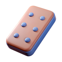 vibrant nostalgic geometric Hyper-specific professional render of a single domino tile Isolated cutout with Transparent Background studio quality png