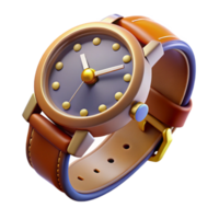 signature baroque Concept art style, hyper-specific professional render of a vintage wristwatch with a leather strap with Transparent Background perfect clarity png