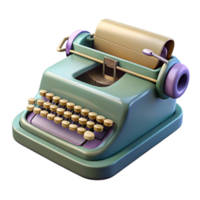 spectacular impressionist Hyper-specific, professional render of a vintage typewriter with keys visible with Transparent Background 8K png
