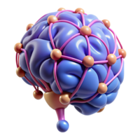 standout retro A stylized, abstract human brain with interconnected neural pathways, with Transparent Background luxury png