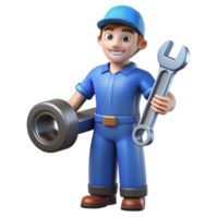 mesmerizing modern Mechanic with wrench fixing a car part with Transparent Background luxury png
