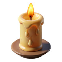 memorable abstract Hyper-specific, photorealistic render of a single, burning candle made of human bone with Transparent Background detailed png
