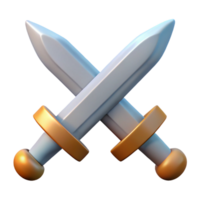tranquillo, calmo splendida concetto arte stile, isolato ritagliare di un' stilizzato, low-poly gioco risorsa di un' spada con trasparente sfondo autentico png
