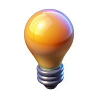 standout minimalist A single, abstract lightbulb with a filament of glowing energy, with Transparent Background fine detail png