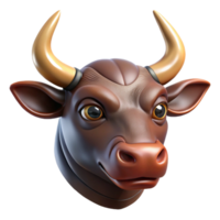 spectacular memorable Photorealistic, ultra-detailed, hyper-specific, isolated cutout of a single Minotaur head, professional render, concept art style with Transparent Background png