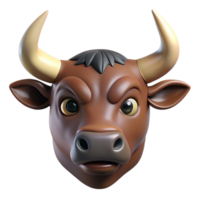 splendid modern Photorealistic, ultra-detailed, hyper-specific, isolated cutout of a single Minotaur head, professional render, concept art style with Transparent Background expertly shot png
