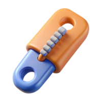 unforgettable mid-century Concept art style, hyper-specific isolated cutout of a single zipper pull with Transparent Background masterfully captured png