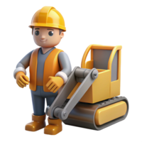 remarkable art deco Construction worker operating machinery with Transparent Background high resolution png