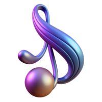passionate alluring A single, abstract musical note with flowing lines, with Transparent Background fine detail png