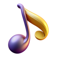 sought-after modern A single, abstract musical note with flowing lines, with Transparent Background premium png