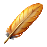 reflective vibrant Hyper-specific, isolated cutout of a single Phoenix feather, ultra-detailed, professional render, concept art style with Transparent Background masterfully captured png