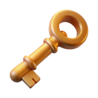 sumptuous vintage Hyper-specific isolated cutout, concept art style render of a vintage skeleton key with Transparent Background artisan png