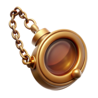 splendid iconic Concept art style, hyper-specific isolated cutout of a vintage monocle with chain with Transparent Background png