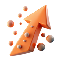 immaculate quintessential A single, abstract arrow pointing upwards, formed by particles, with Transparent Background png