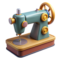 unforgettable abstract Concept art style, hyper-specific professional render of a vintage sewing machine with a foot pedal with Transparent Background sharp png