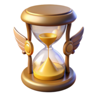 spectacular exemplary A winged hourglass with falling sand with Transparent Background png