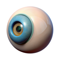 reflective stunning Photorealistic, isolated cutout of a single Cyclops eye, ultra-detailed, hyper-specific, professional render with Transparent Background premium png