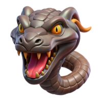 peaceful elegant Hyper-specific, isolated cutout of a single Chimera head snake, ultra-detailed, professional render, concept art style with Transparent Background genuine png