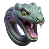 stunning artistic Hyper-specific, isolated cutout of a single Chimera head snake, ultra-detailed, professional render, concept art style with Transparent Background luxury png