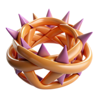 passionate fascinating A single, abstract crown made of intertwined thorns, with Transparent Background fine detail png