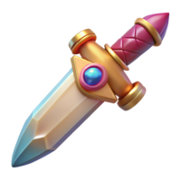 serene impressionist A decorative dagger with a jeweled hilt with Transparent Background exclusive png