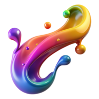 signature futuristic A flowing stream of colorful paint splatters, with Transparent Background luxury png