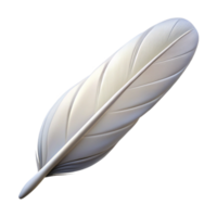 mesmerizing mysterious surreal Single feather, white dove feather with Transparent Background fine detail png