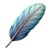 vibrant surreal Photorealistic, isolated cutout of a single Siren's feather, ultra-detailed, hyper-specific, professional render with Transparent Background 4K png