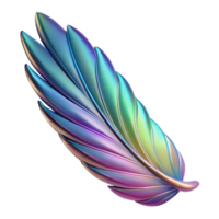picturesque dynamic gothic A single, abstract wing with iridescent feathers, with Transparent Background masterfully captured png