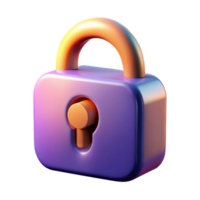 hypnotic futuristic A single, abstract lock with a keyhole formed by light, with Transparent Background refined png