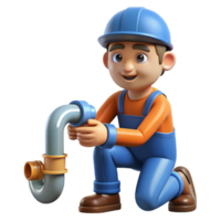 magnificent distinctive Plumber fixing a leaky pipe with Transparent Background png