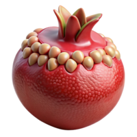 stunning passionate geometric Hyper-specific, photorealistic isolated cutout of a single, perfectly ripe pomegranate filled with human teeth with Transparent Background original png
