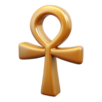 mesmerizing unparalleled Isolated cutout of a single Egyptian Ankh, hyper-specific, ultra-detailed, professional render, concept art style with Transparent Background png