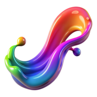 picturesque elegant A flowing stream of colorful paint splatters, with Transparent Background museum quality png