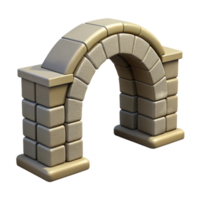 peaceful vibrant Stone arch bridge keystone, with Transparent Background sharp png