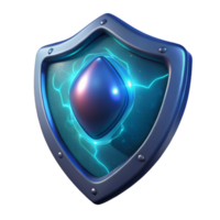 tranquil splendid A single, abstract shield with a glowing energy field, with Transparent Background 4K png